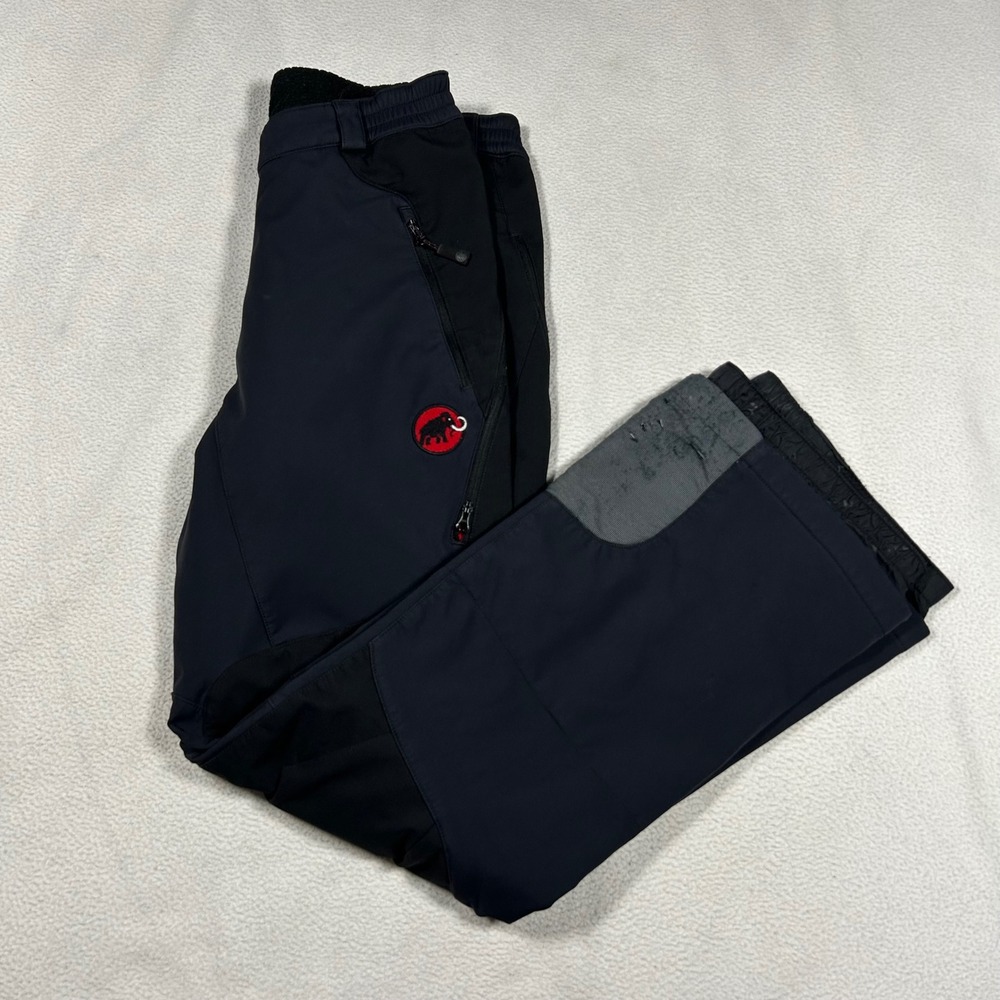 Mammut Snow Pants Mens 40 Black SOFtech Softshell Insulated Ski Trousers